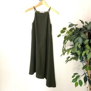 Asymmetrical Ezra Army Green Dress